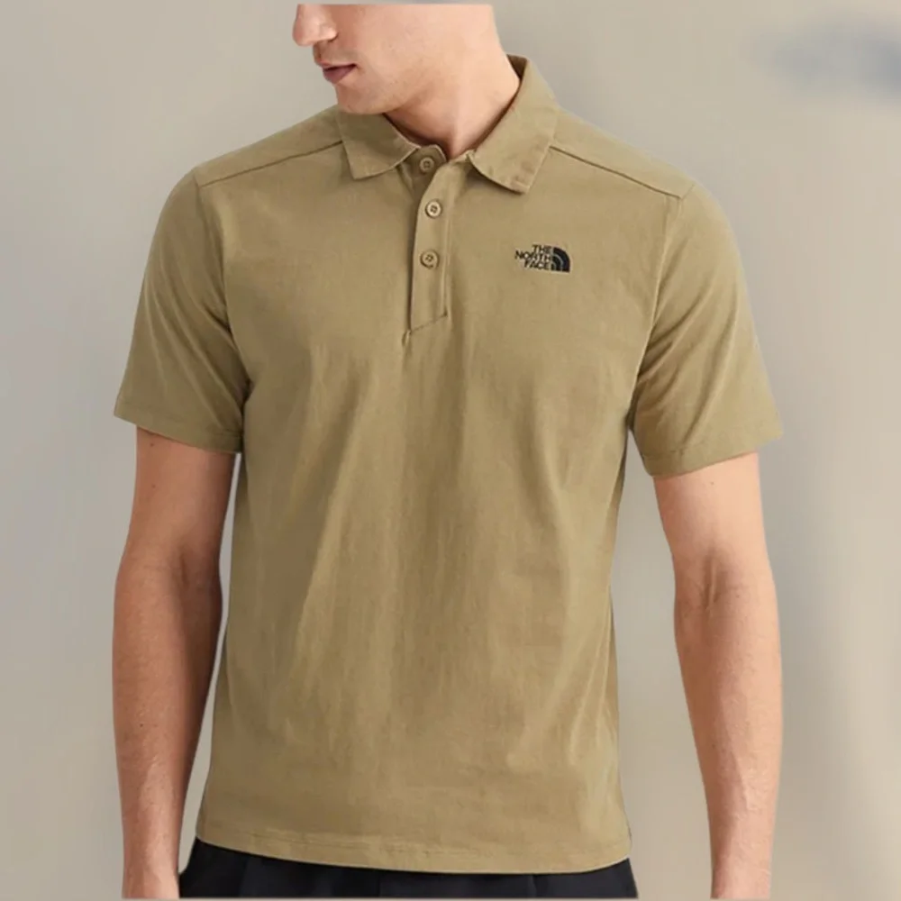 The North Face Men's Khaki Polo Shirt Short Sleeve Size Small